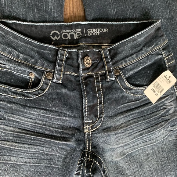 4/$65. NWT Warehouse One Contour Boot Dark Wash Ladies 25 - Picture 8 of 13